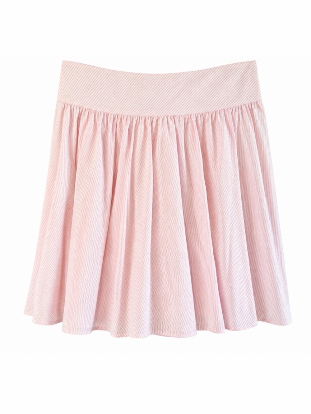 Ralph Lauren Blue Label Pink And White Striped Cotton Seersucker Skirt NWT